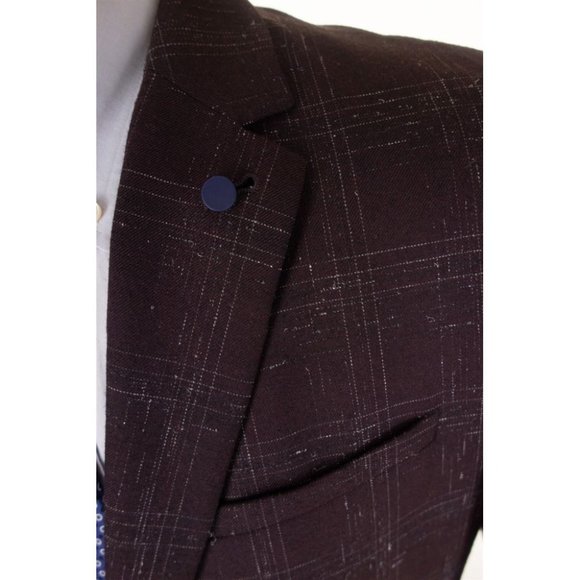 TED BAKER New Brown Checked Wool Suit Jacket $485 - Picture 2 of 11